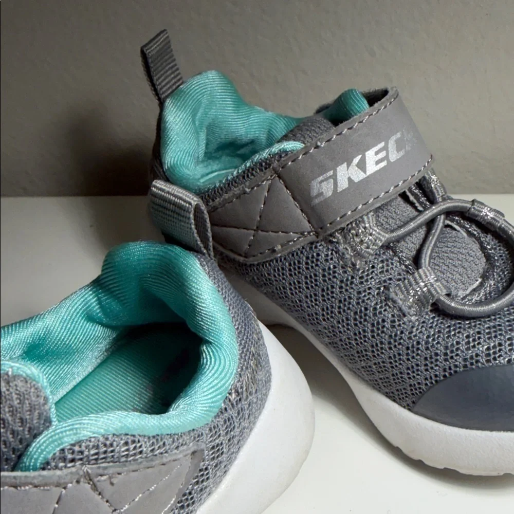 Skechers Kids' Gray and Teal Sneakers